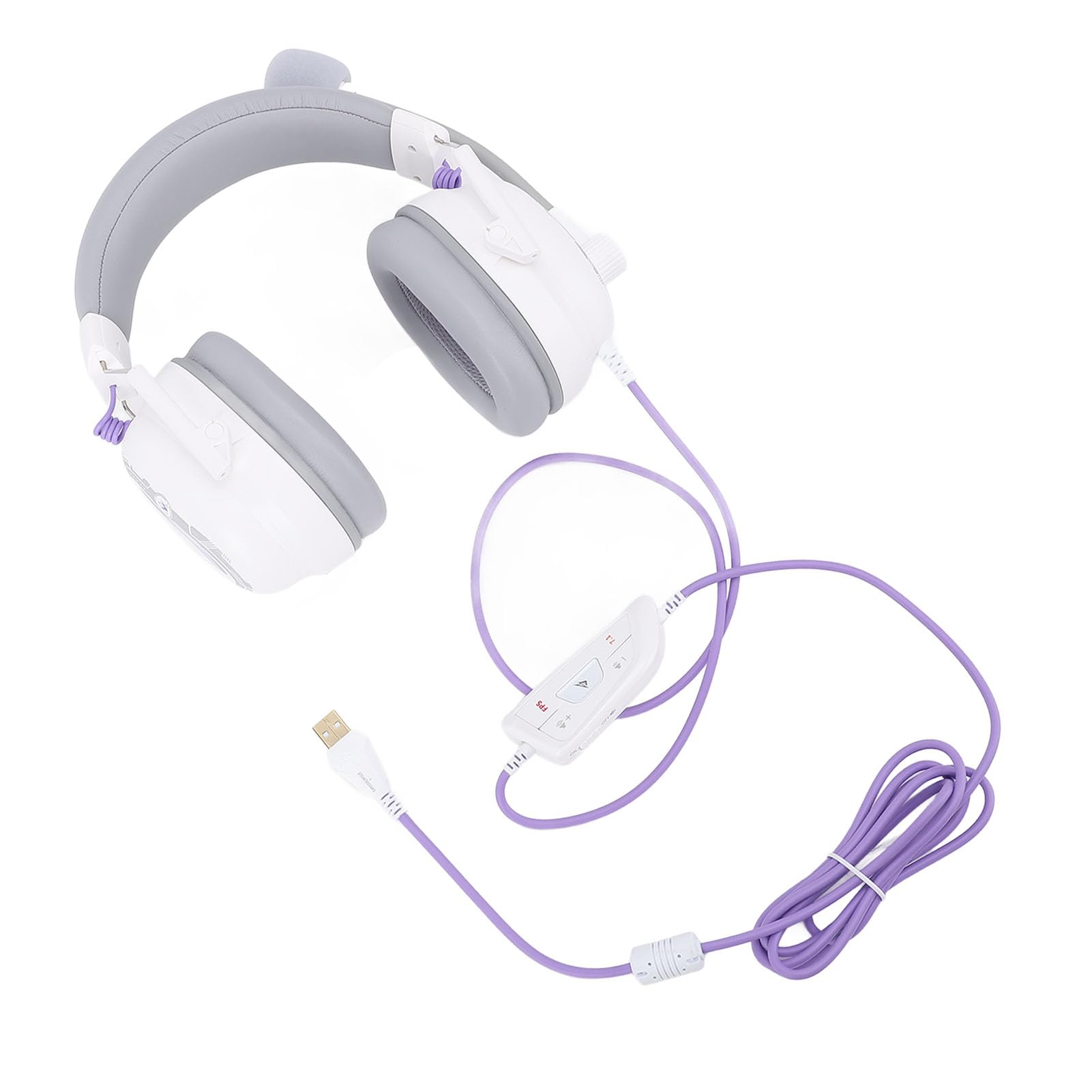Słuchawki Dźwięku Przestrzennego HiFi, Komfortowe Słuchawki do Gier z Mikrofonem Komputerowym (WHITE)