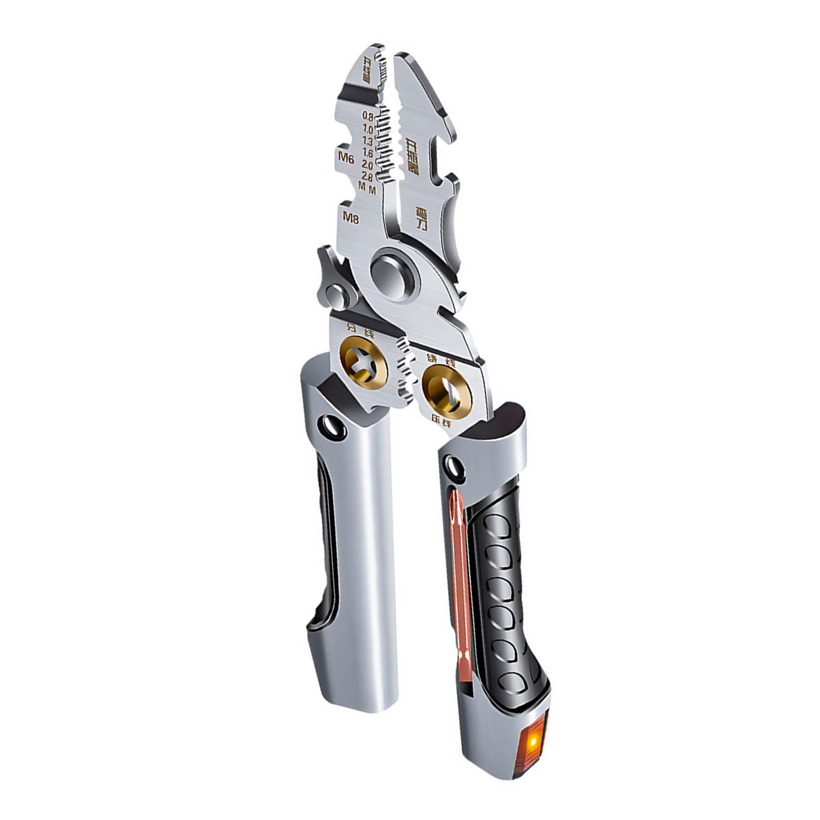 Rgybao Multifunctional 21 In 1 Wire Stripper With Measurement, Folding Cable Cutter Crimper & Electrician Tool Professional Electrician