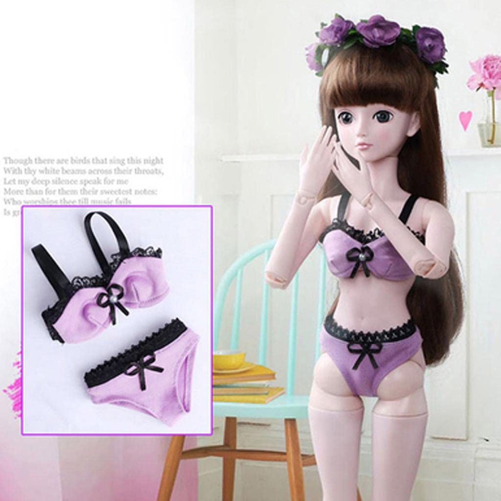 CALANDIS™ Trendy BJD Clothing Lace Bra Underwear Set for 1/3 SD Dolls Purple | Mini, MSD | Dollfie & BJDs | by Brand, Company, Character | Dolls-image-1