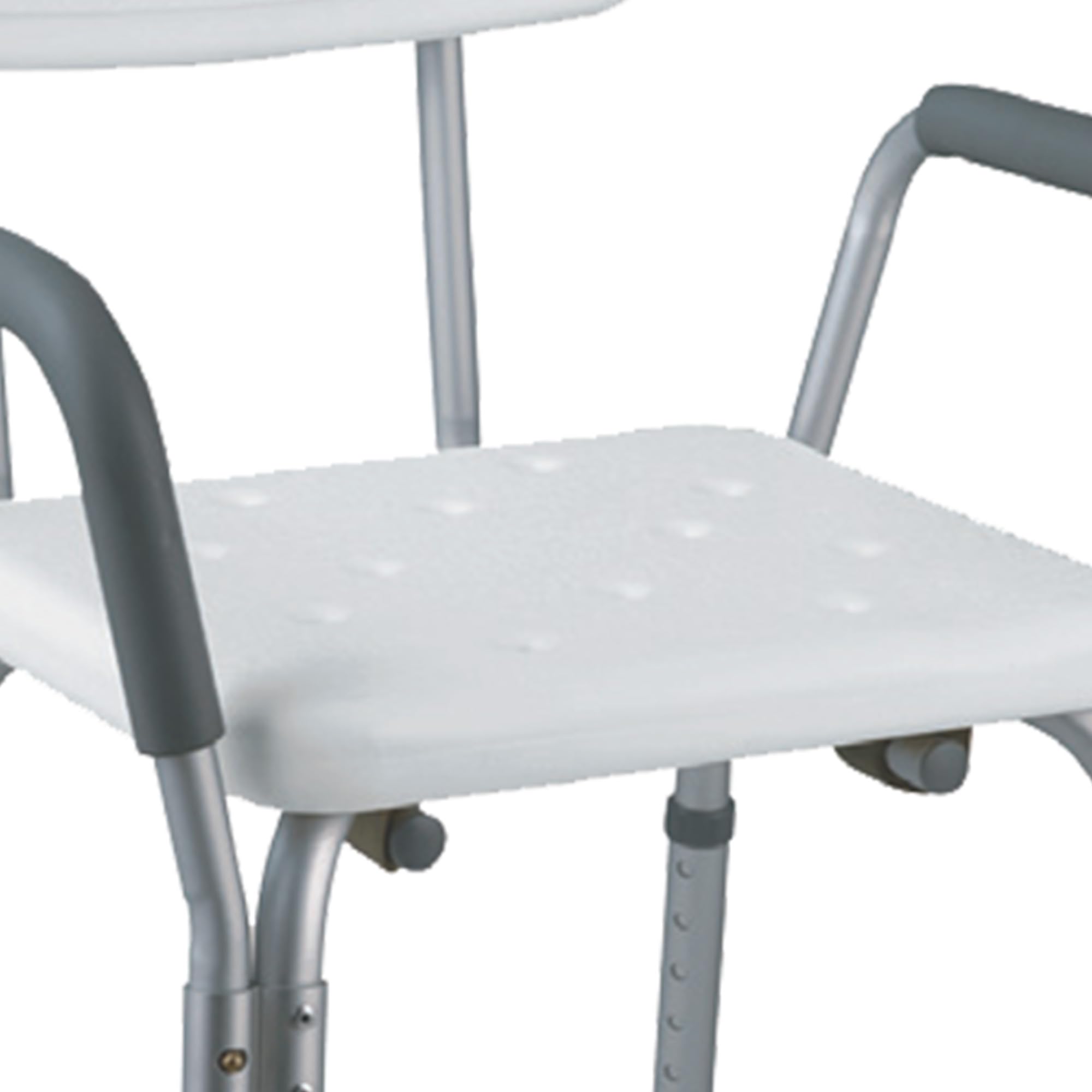 Gima - Bequemer, praktischer und widerstandsfähiger Duschstuhl mit Rückenlehne und Armstützen, Kapazität 100 kg, 42907