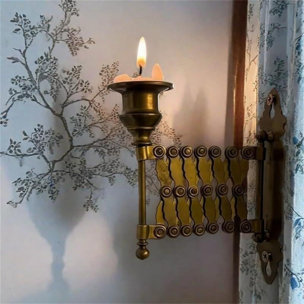 Centro de Mesa Aplique Portavelas de Pared Regulable Metálico Extensible Regalo para una casa Nueva