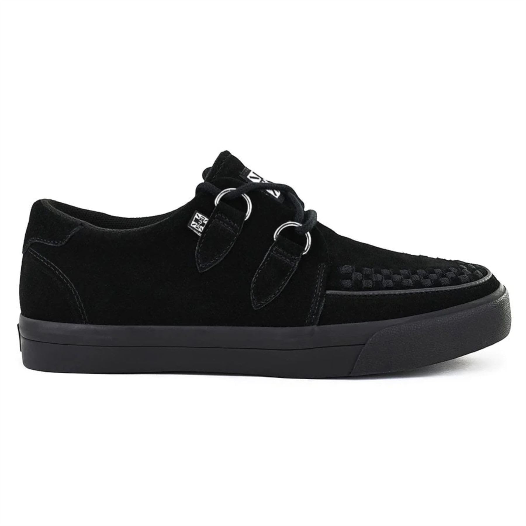 Pointed Creeper Sneaker - Zapatos de plataforma de gamuza negra