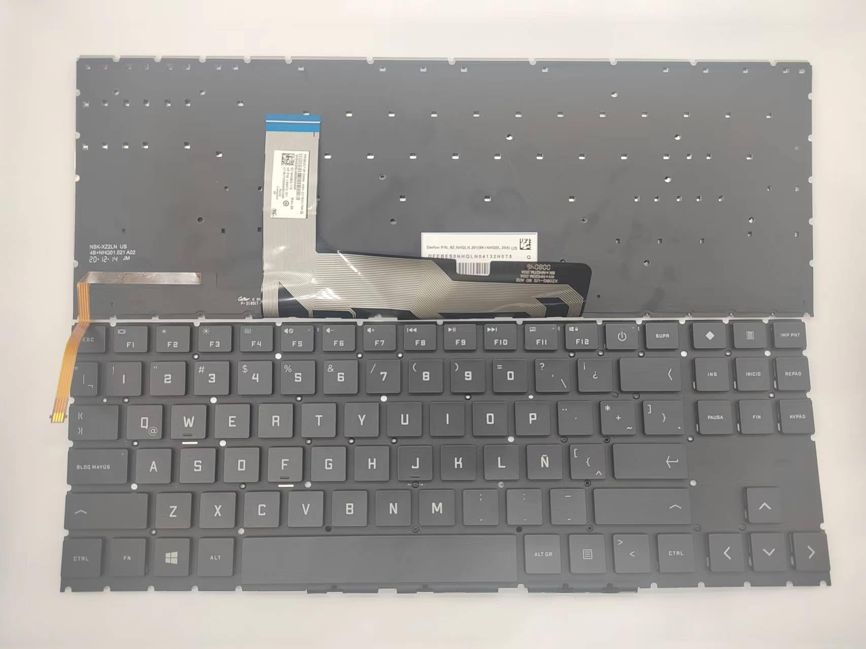 Laptop Replacement Latin Spanish Layout Keyboard for HP OMEN 16-B1085NR 16-B1747NR 16-B1797NR 16-B1065NR 16-c0001dx 16-c0002dx 16-c0011dx 16-c0035nr 16-C0500NA White Backlit