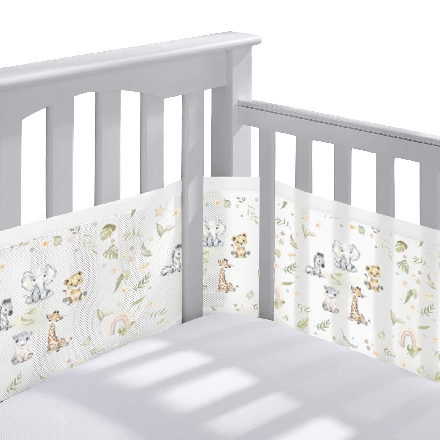 Tour de lit Bébé Cabane, Tours de Lit en Maille Respirant, Contour de Lit Bébé Respirant, Doublure en Maille 4 Côtés, Contour de Lit pour Bébé avec Circulation de l'air Doublure en Maille