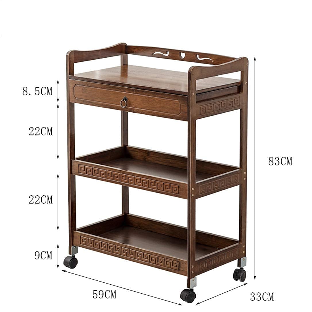 H3TF5J Trolley Traghetto con 3 Filetti per Lavoro in Cucina - Trolley Multiploppo - Armadietto di Rappresentanza con 4 Pintelli Ornati - Trolley da Carta per Cucina e Sala da Ricreazione - 4 piantini
