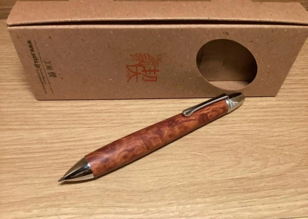 野原工芸 特上黒柿 シャープペン 野原工芸 超特上黒柿 孔雀杢 旧型