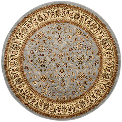 SAFAVIEH Lyndhurst Collection 10' Round Light Blue/Ivory LNH312B Traditional Oriental Non-Shedding Dining Room Entryway Foyer Living Room Bedroom Area Rug