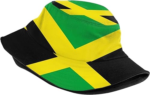 Miniatura 2 de Sombrero de pescador con bandera de Jamaica para exteriores, sombrero de sol de Jamaica, gorra de pescador plegable para hombres, mujeres y