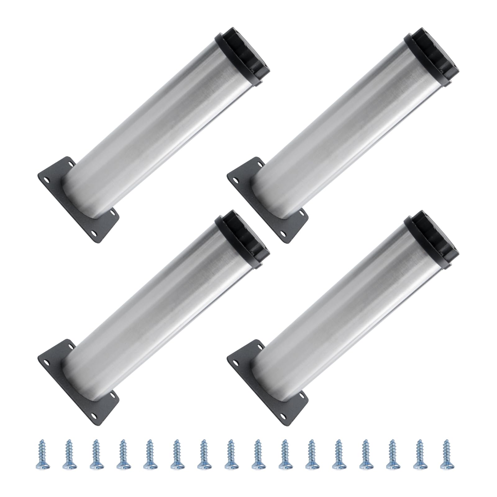 METALLIXITY Furniture Legs (6 Inch Height) 4Pcs, Stainless Steel Furniture Cabinet Metal Legs with Screws