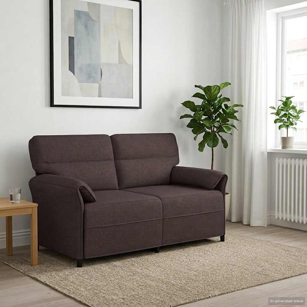 Sofa 100% poliester z metalową ramą i płytą MDF, głębokość siedziska 57 cm, 1-osobowa kanapa do salonu z podłokietnikami, wytrzymała tapicerka, zajmuje mało miejsca, nadaje się do biura i