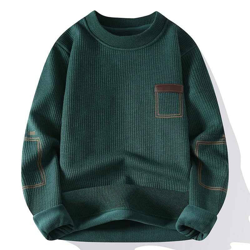 Men's Knitted Sweater for Autumn and Winter,Round Neck Long Sleeve Sweater,Loose Top for Men2