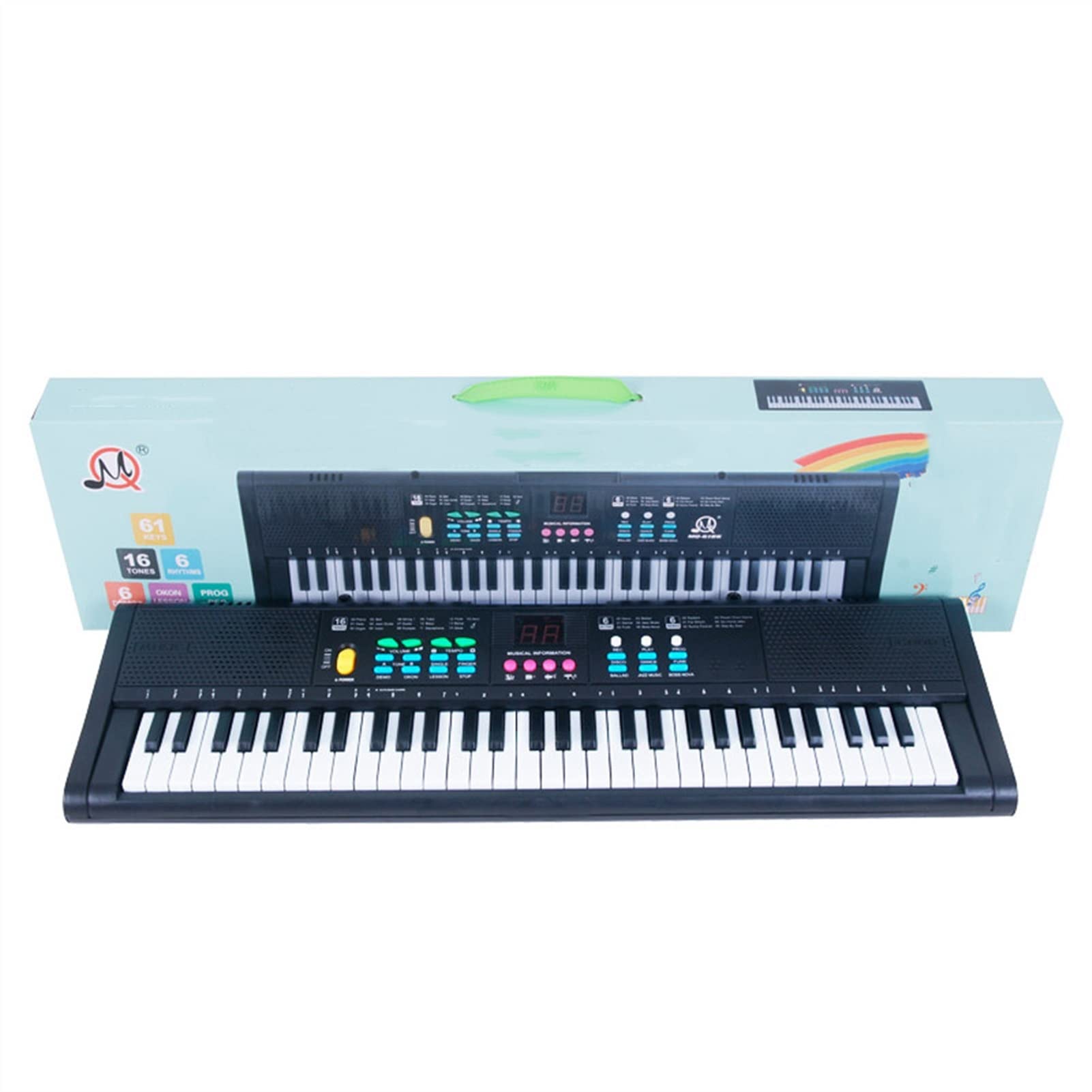 Tastiera Musicale 61 Chiavi Musica Digitale Tastiera Elettronica Piano Elettrico Multifunzionale per Studente di Pianoforte