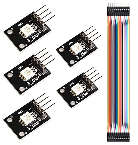 DAOKI 5 unids SMD LED módulo 3 color luz 5050 PWM RGB KY-009 para Arduino MCU frambuesa DIY kit electrónico PCB Junta con cable Dupont