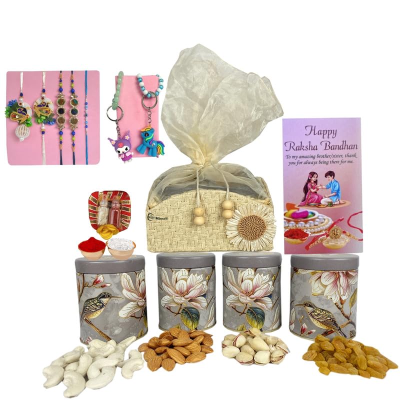 Image of NUTRI MIRACLE Rakhi Nut Basket for Family Celebration with Chocolate Touch | Return Gift for Wedding Guests and Family Friends