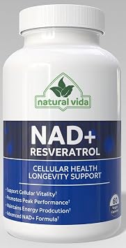 NAD Supplement + Resveratrol - Plus Boosting Support Celular Health, Stamina and Healthy Aging Made in USA
