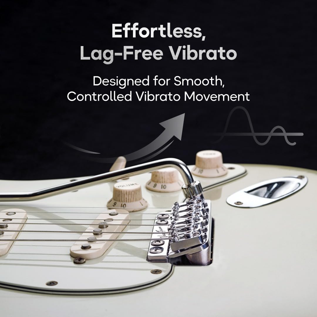 Vega Trem VT1 Special Linkshänder Gitarre 6 Schrauben Tremolo Bridge für Strat | Drop-in 6-Schrauben-No-Mod-Ersatz, 2-Wege-Vibrato, stabile Stimmung, Messingblock, glänzendes Finish