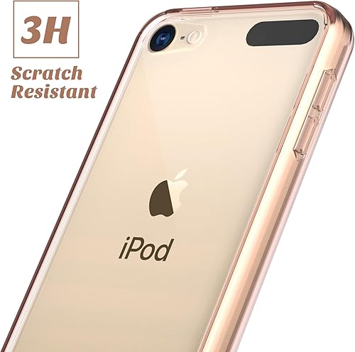 Miniatura 4 de Funda ULAK para iPod Touch 6ta generación, funda para iPod 5, transparente, suave, de TPU flexible, plástico rígido que absorbe golpes, Rose gold