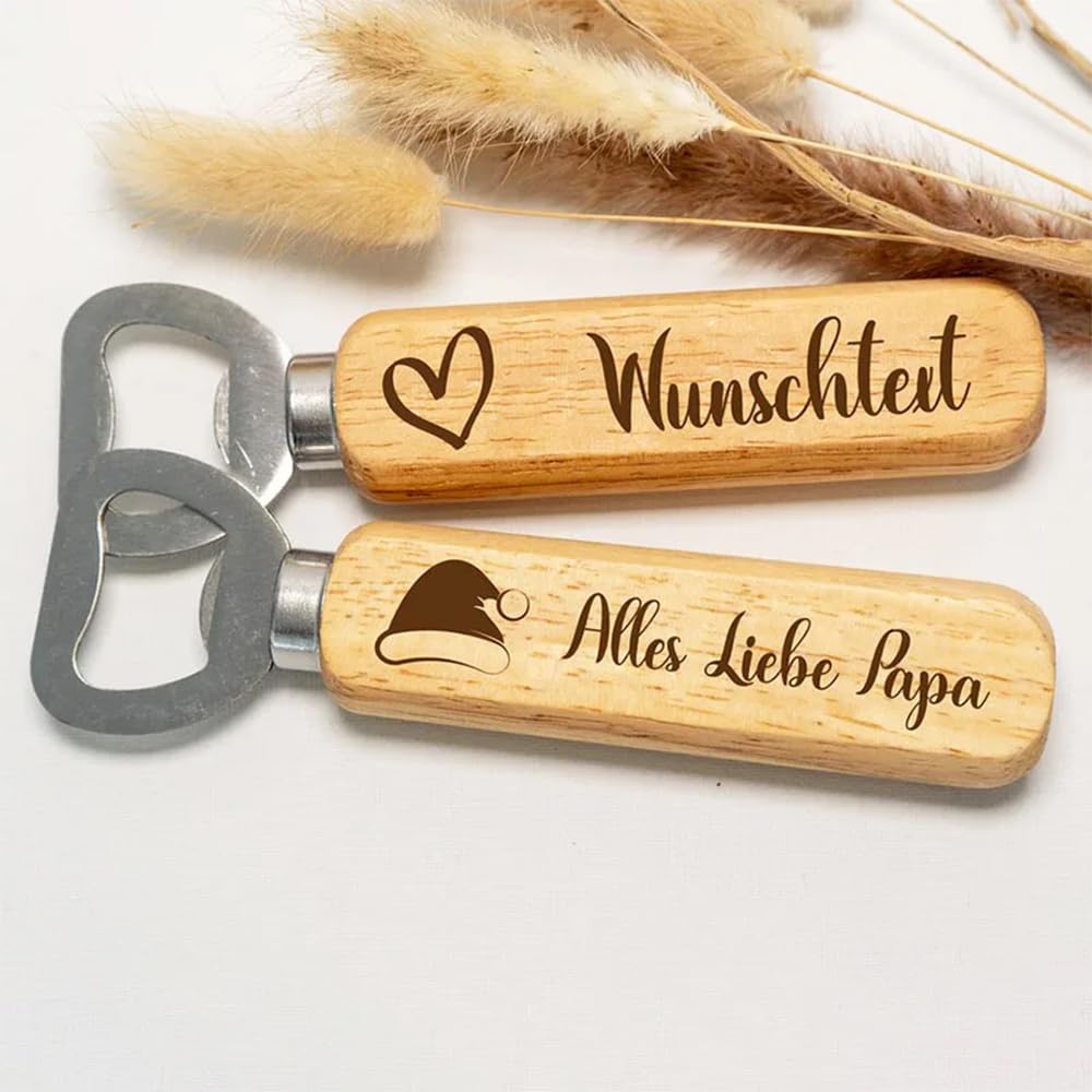 yky Abridor de botellas personalizado, abrebotellas de madera grabado, recuerdo de boda personalizado, recuerdo de fiesta (50 unidades)