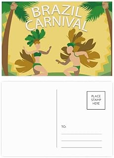 Hula Brazil Carnival Slogan Brazil Postcard Set Birthday Mailing Thanks Greeting Card
