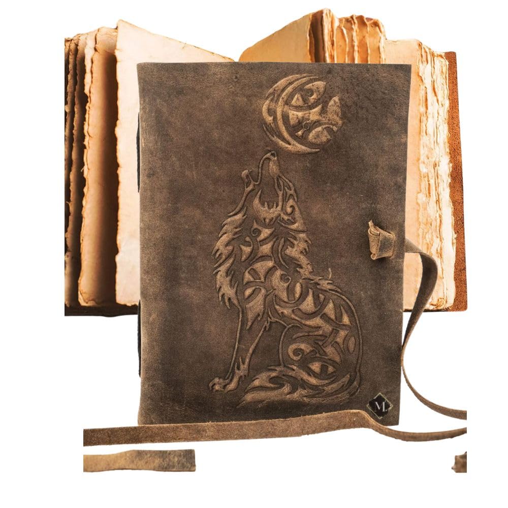 Carnet de croquis vintage pour journal de voyage artistique en cuir loup