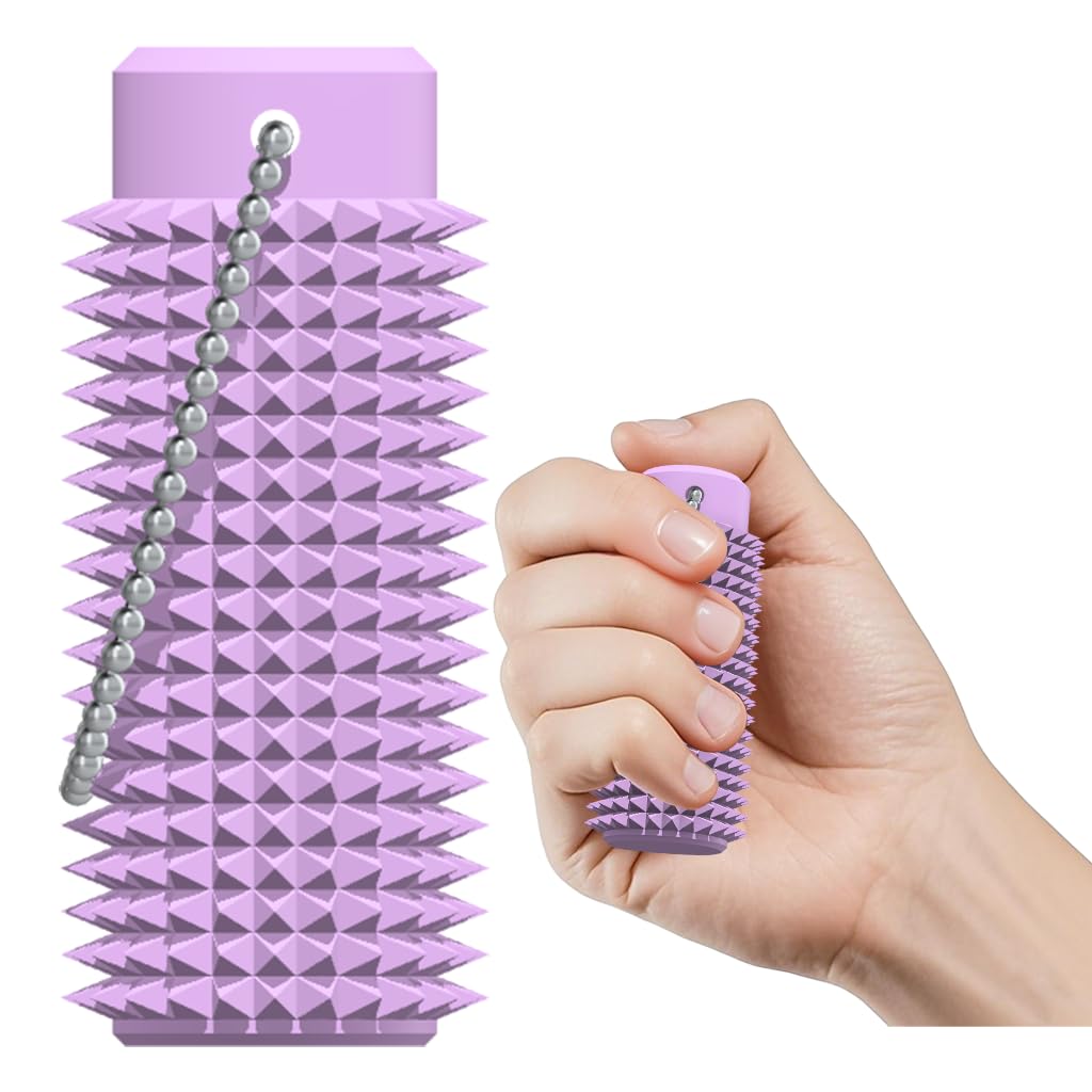 Vatonezich Little Ouchies Fidget - Pocket-Sized Stim Keychain with Spiky Grippie Design, Anxiety & Stress Relief Sensory Toy for Adults, Unique Gifts for Friends & Family (Pink)