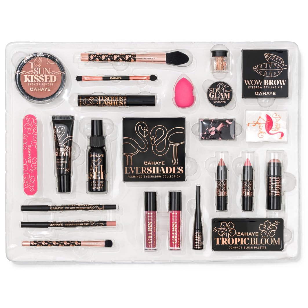 Beauty Adventskalender 2025 "PINK FLAMINGO X-MAS" - Weihnachtskalender für Frauen, Teenager | LIMITIERTE EDITION | 24 hochwertige Make-up und Kosmetik Überraschungen, Geschenkset von LAHAYE