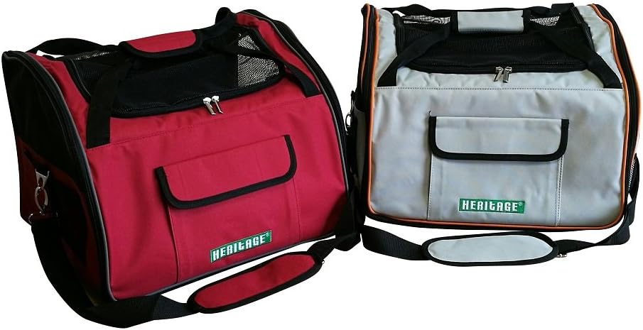 Heritage CAR SEAT & CARRIER CAT SMALL DOG PET PUPPY TRAVEL CAGE BOOSTER (Large Red - 41 x 34 x 30cm)