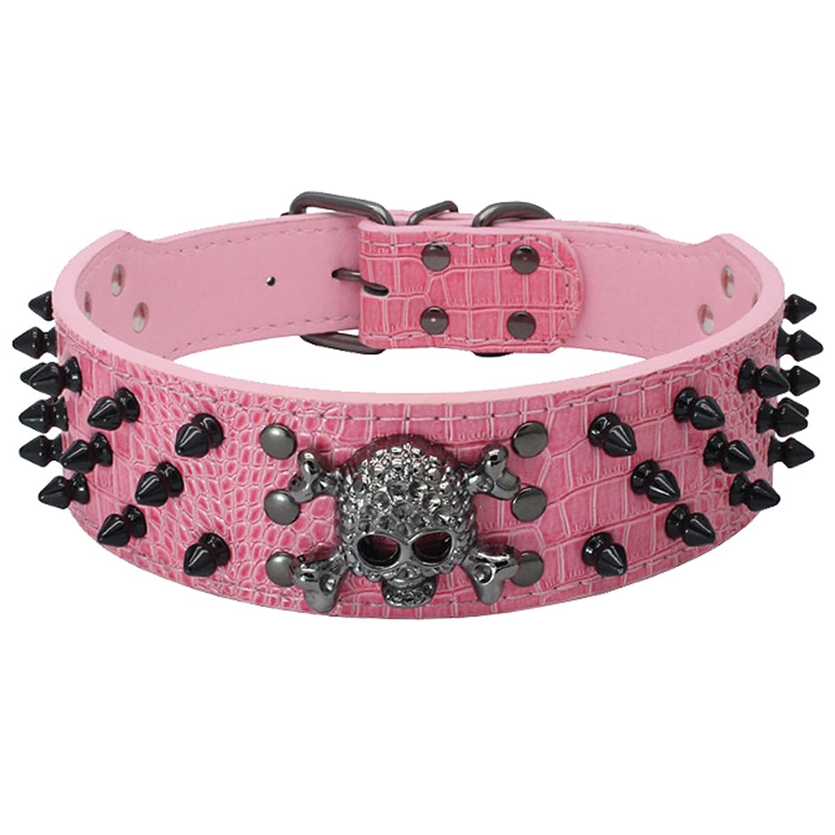 Collier pour chien à pointes cloutées en cuir large pour Boxer et chiens puissants