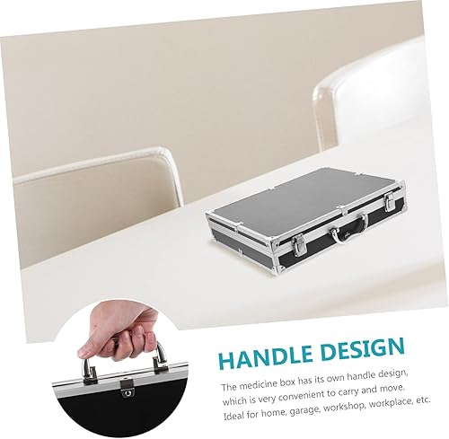Miniatura 9 de Estuche de transporte de aluminio Caja de herramientas de aleación de aluminio con mango de espuma llena de almacenamiento para herramientas,