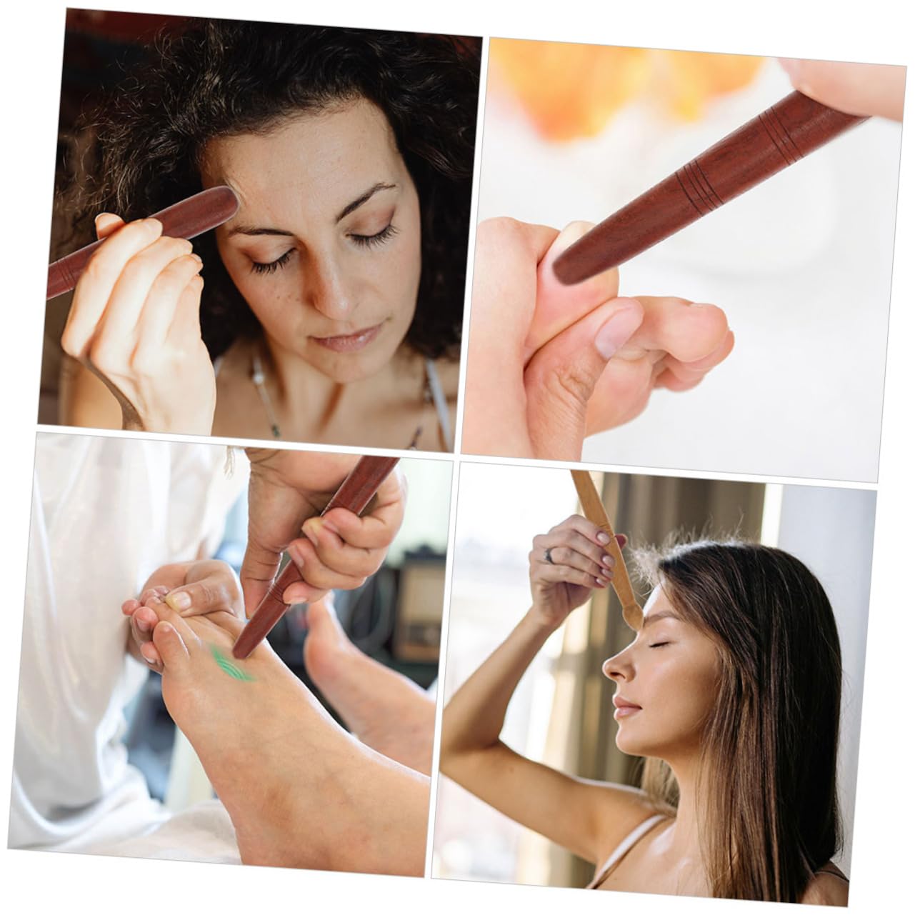 4 Sätze Akupunkturstab Aus Holz Holzwerkzeuge Massieren Massagestab Aus Holz Einziges Massagegerät Akupressurstab Massieren Handmassagegerät Holzmassagestange 4 Stück * 4