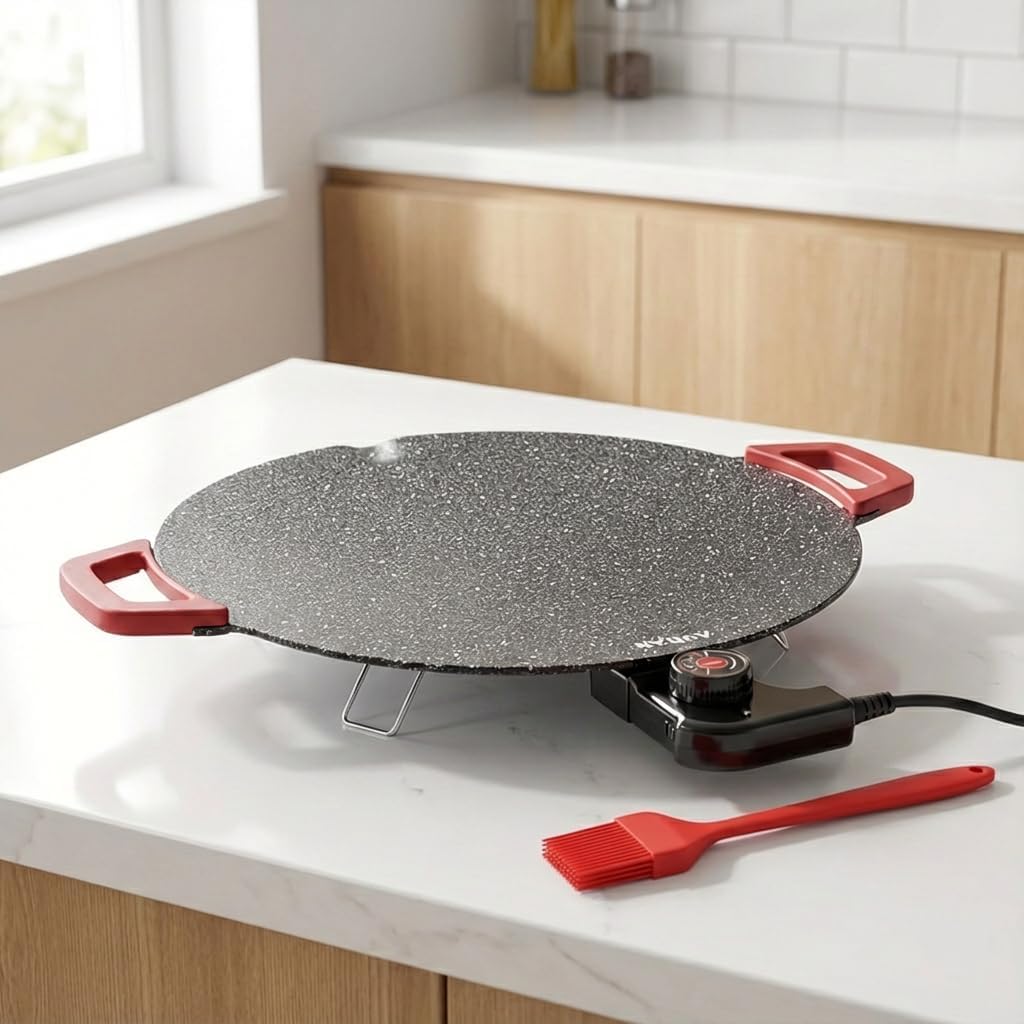 Electric Non-Stick Griddle – 36cm & 40cm Family Size Kitchen Grill with Temperature Control