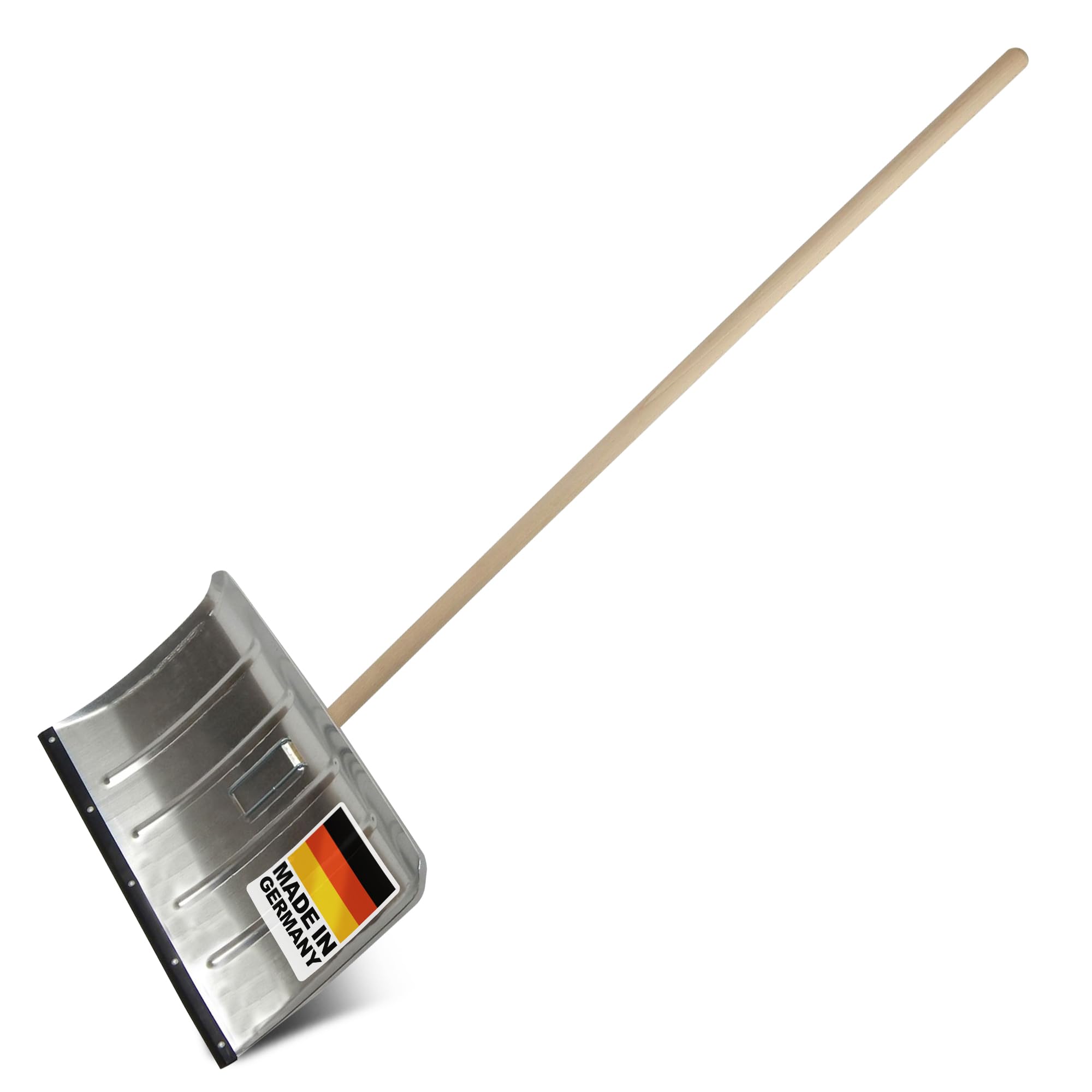 SHW-FIRE Alu-Schneeschieber 50 cm mit Flüsterkante und 150 cm Buchenstiel