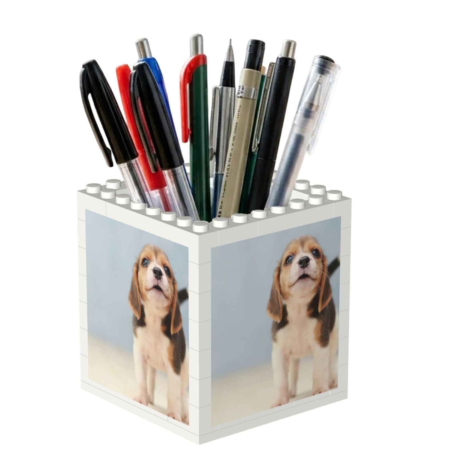 Poadnly Beagle Puppy, Pen Pot Pencil Holder for Office Home School, Compact Desk Organiser for Office Stationery