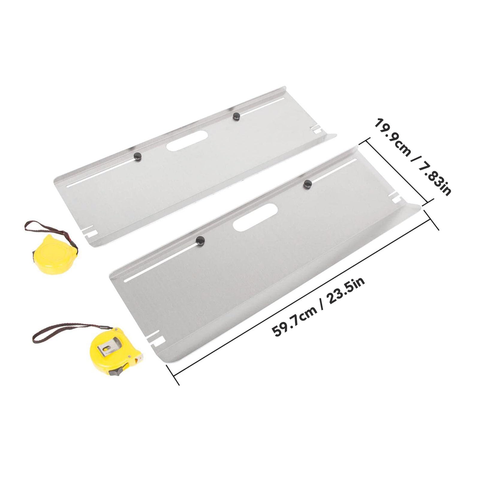 2 Placas de Alineación de Ruedas de Acero Inoxidable, Herramientas de Alineación de Ruedas Automotrices con Cinta Métrica de 5 M para Configuración de Puntera de Bricolaje en Automóviles,