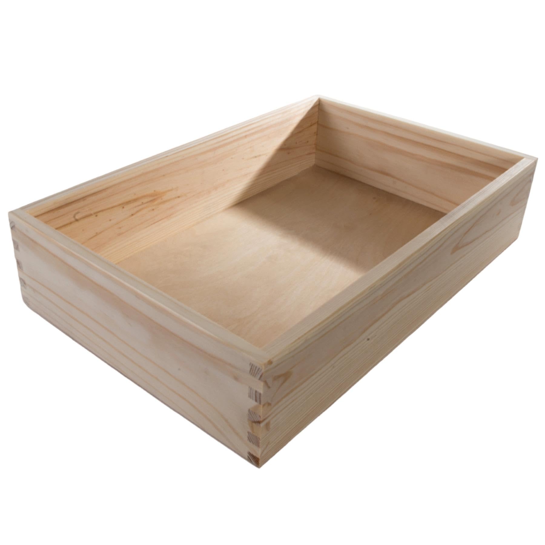 Woodeedoo Wide Pine Storage Crate Box General Use Or Wine Bottle Display Open Lidless Wooden Tray Container 36 X 23.5 X 7.5 Cm from B&Q