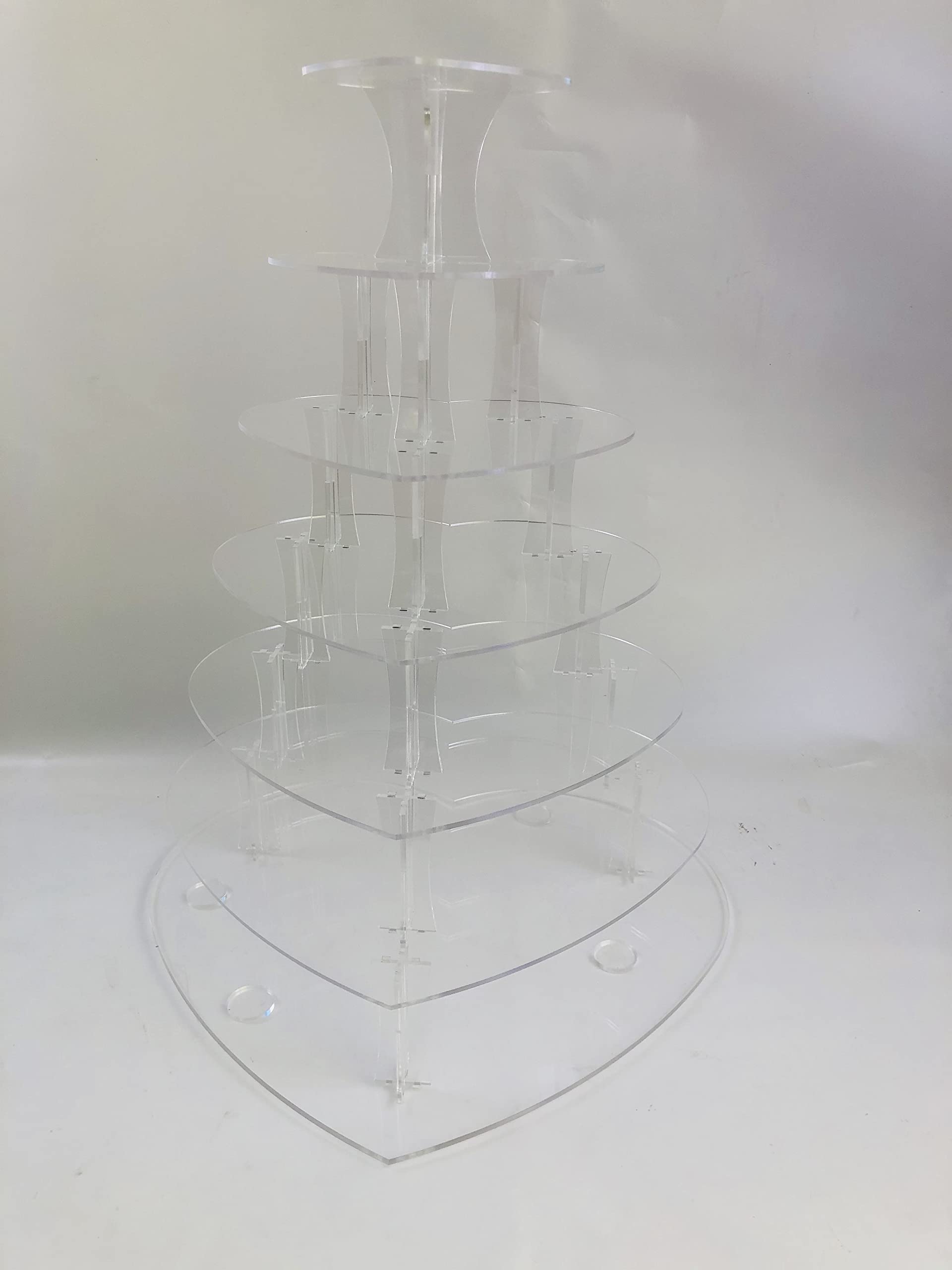 7 Tier Heart Acrylic Cupcake Stand Tower Cup Cake Display