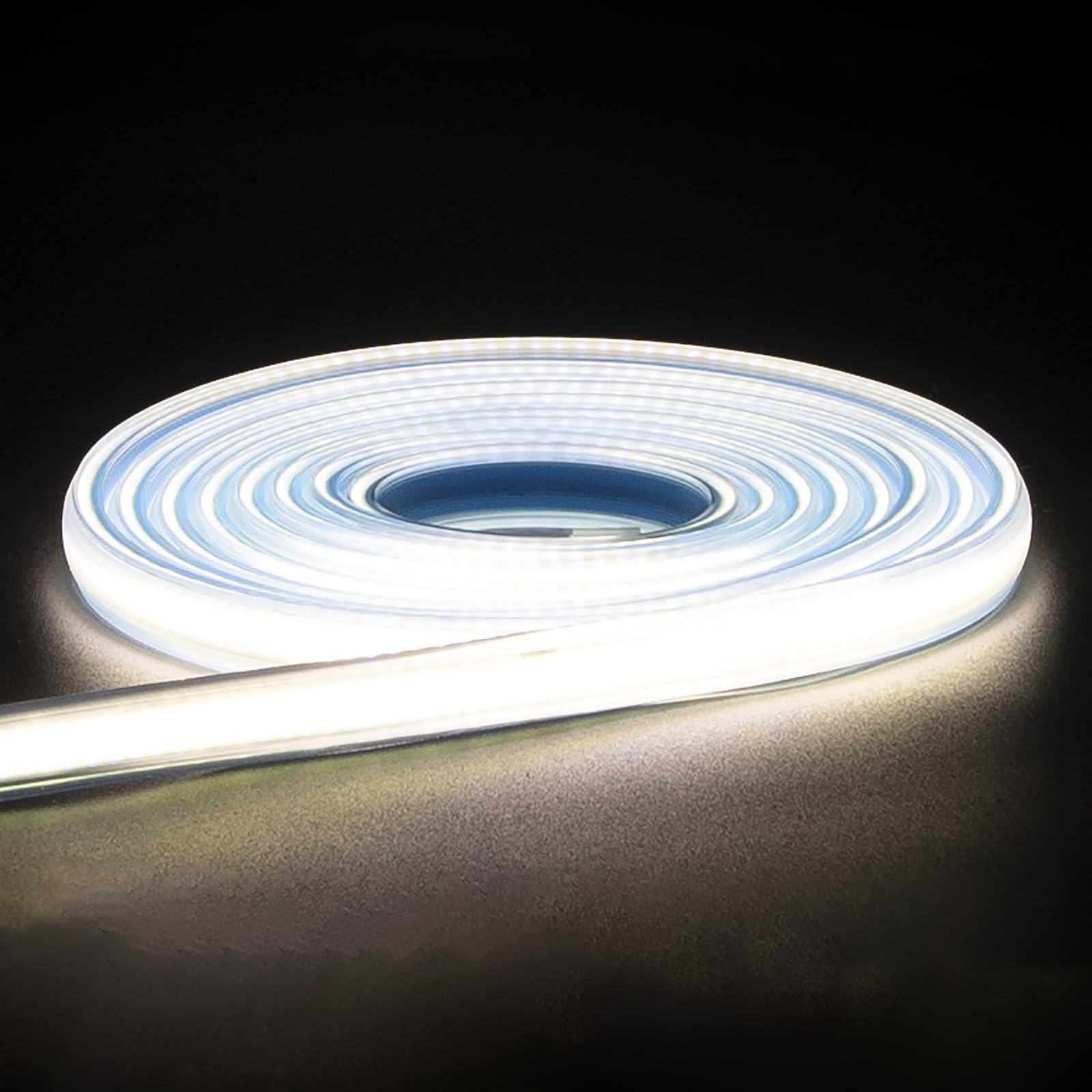 pcningled 1M AC 220V 230V LED COB Strip Lights 4000K White, 1 Meter 230 Volt Outdoor Waterproof Strips Lamp with ON Off Switch and UK Plug (White, 1m) — image 1