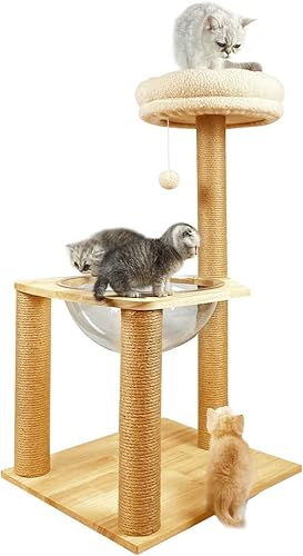 Árboles para gatos, torre moderna para gatos de 35.4 pulgadas, árboles para gatos y torres para gatos grandes, con postes rascadores para cubrir
