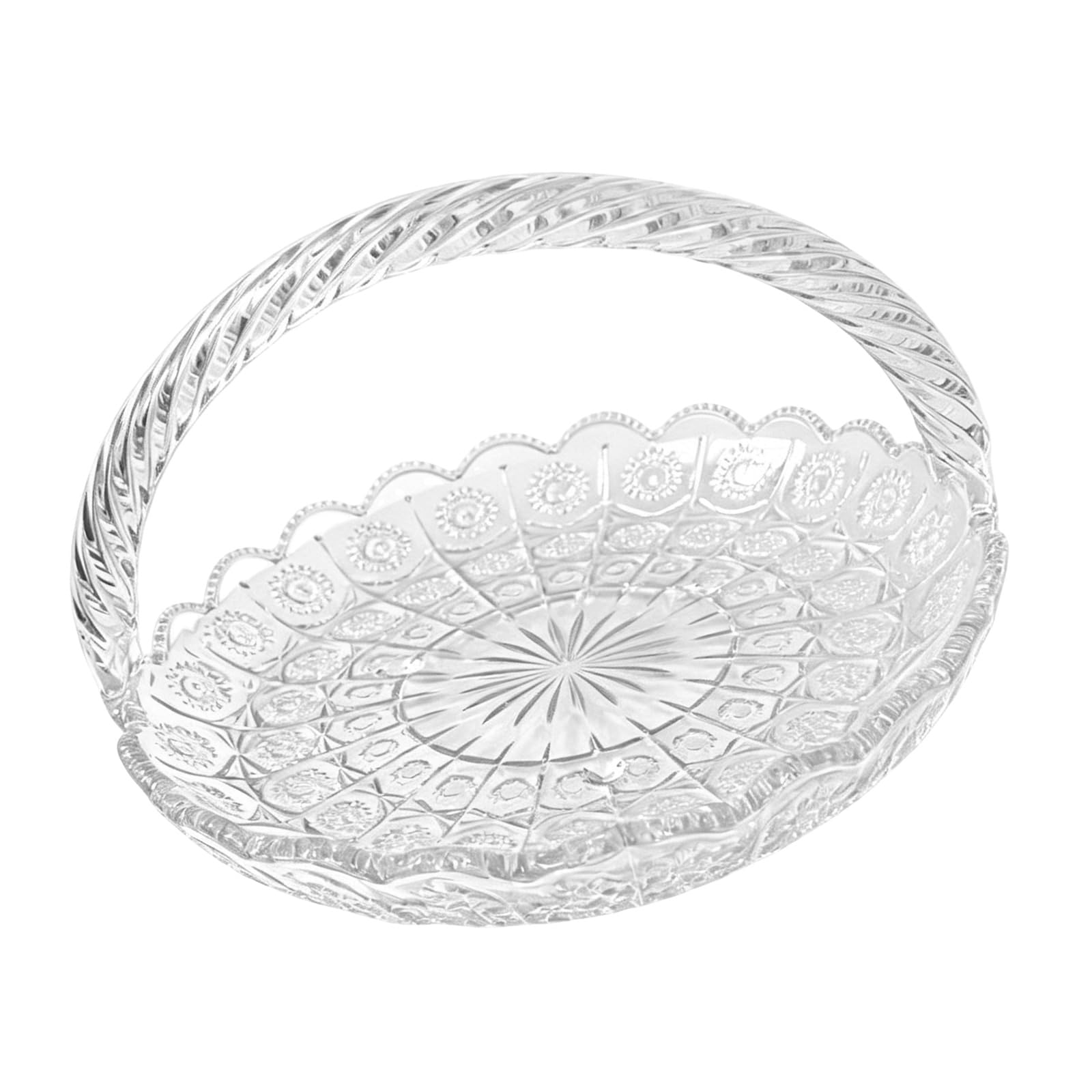 Práctico cuenco de cristal transparente para servir, elegante bandeja decorativa adecuada para frutas, aperitivos y decoración del hogar, platos de frutas transparentes