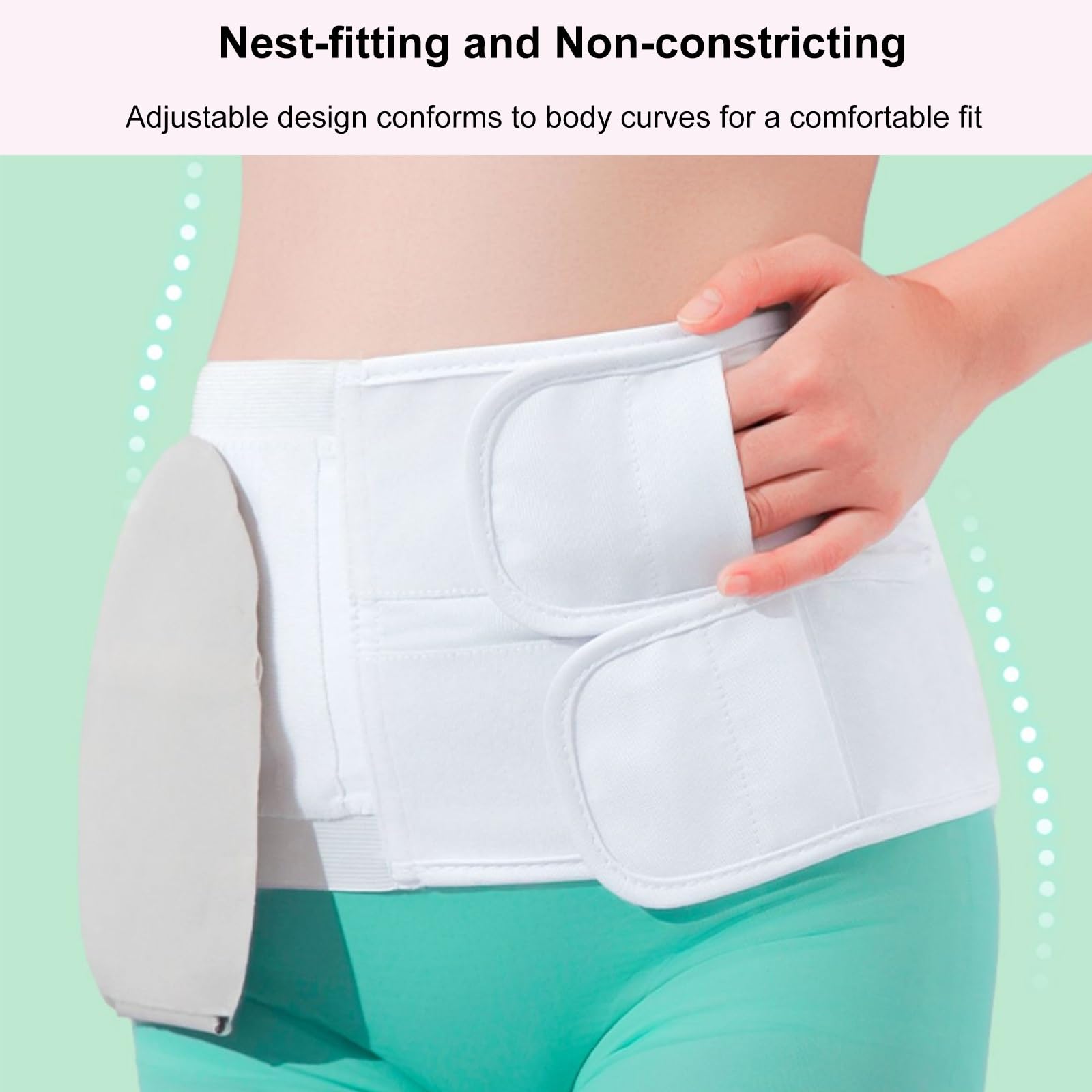 Cinturón para Ostomía Ajustable Faja Hernia Umbilicalpara Hombres y Mujeres Ajuste Ceñido e Invisible Cómodo para el Cuidado Posoperatorio(M)