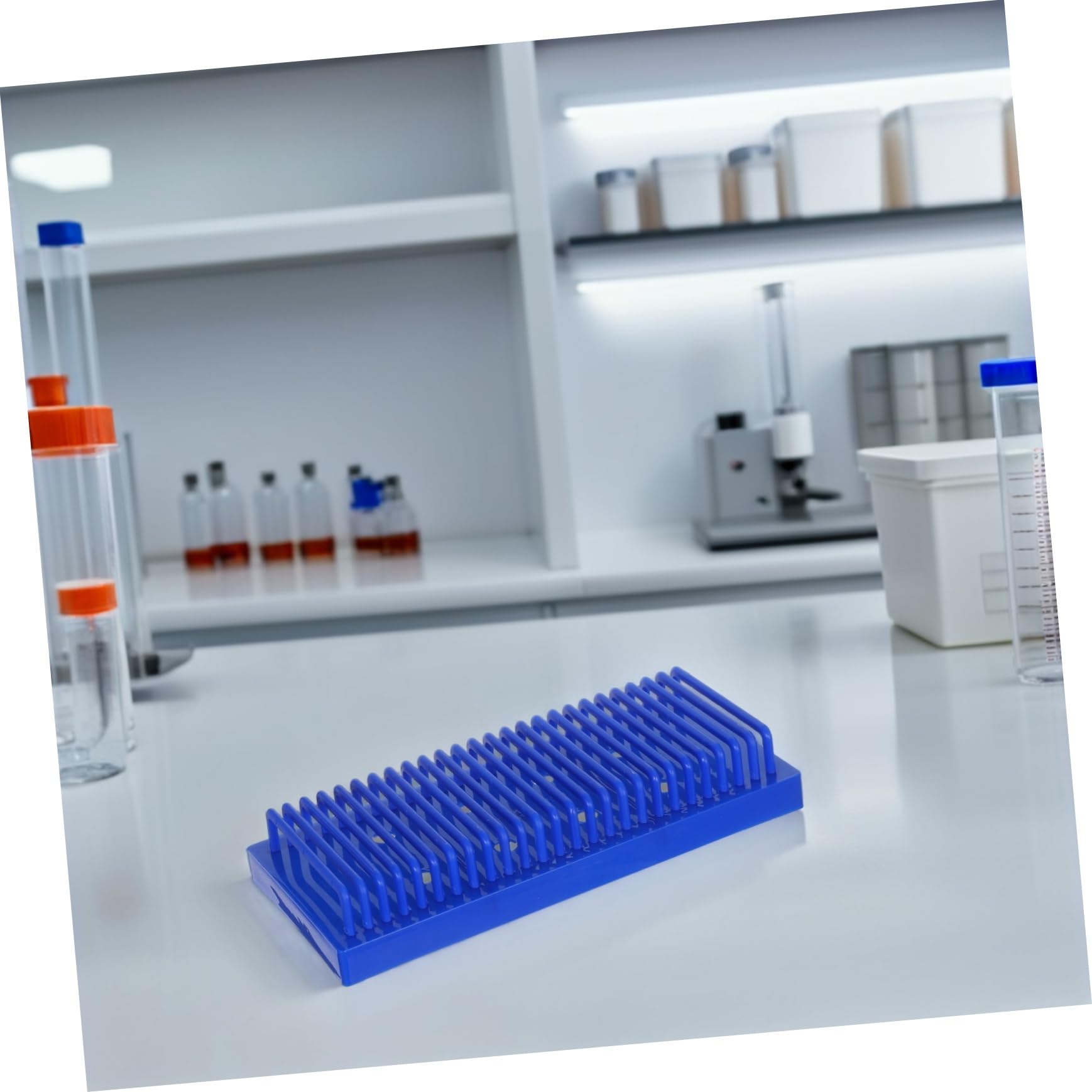 MAGICLULU Porte-Lames de Laboratoire Plastique Support pour Lames de Microscope avec Égouttoir à Plusieurs Niveaux Séchoir à Lames Compact