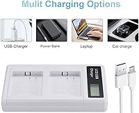 Vista 4 de Paquete de 2 baterías recargables para Arlo Pro 3, Arlo Pro 4, Arlo Ultra, Arlo Ultra 2 cámaras VMA5400 VMC4040P VMC4060P A-4a con estación de carga