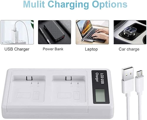 Vista 4 de Paquete de 2 baterías recargables para Arlo Pro 3, Arlo Pro 4, Arlo Ultra, Arlo Ultra 2 cámaras VMA5400 VMC4040P VMC4060P A-4a con estación de carga