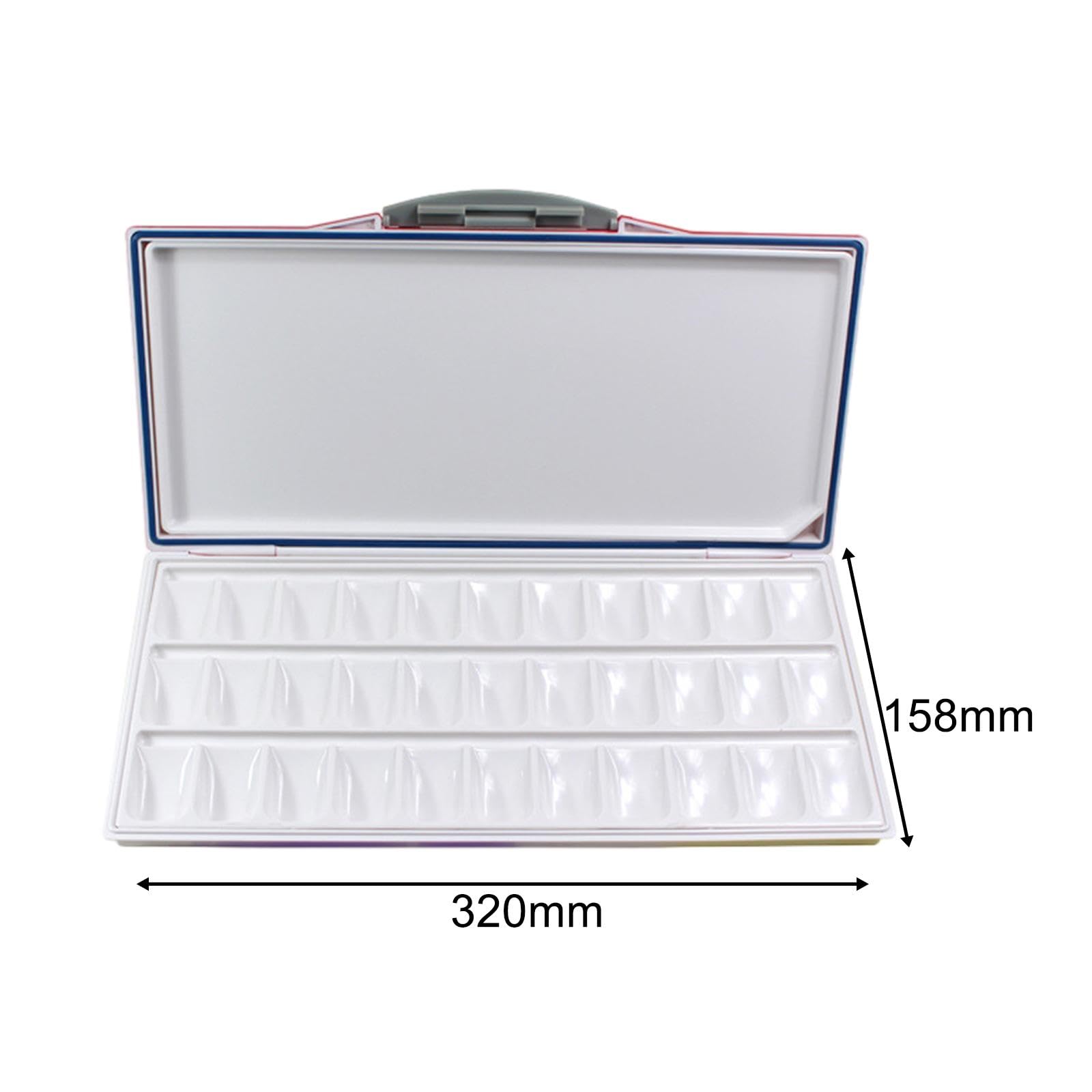 Palette D'aquarelle Portable Grande Capacité, Compartiments Séparés, en Résine ; Plateau Hermétique pour Peinture Acrylique, 33 puits