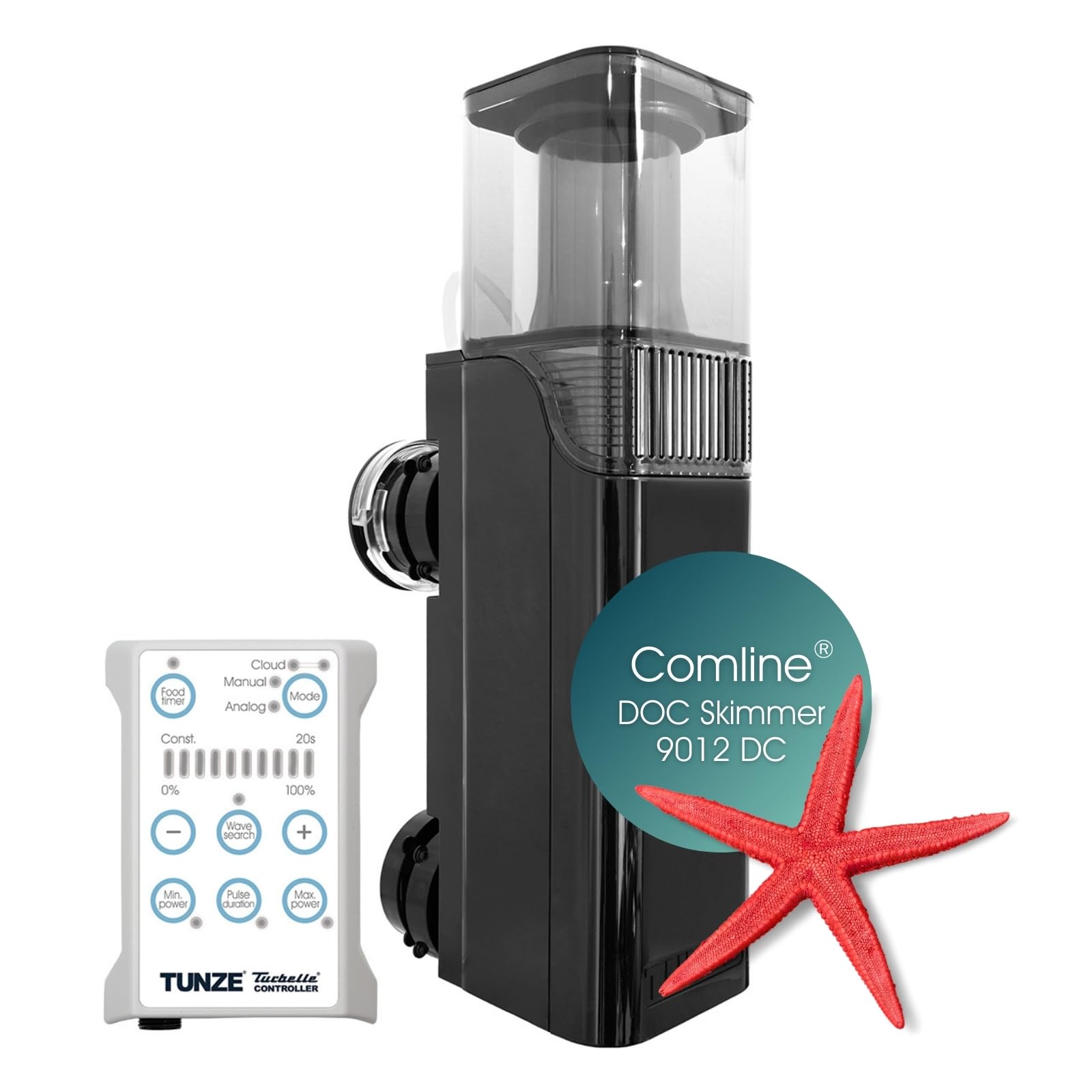 TUNZE Comline DOC Skimmer 9012 DC I Oberflächenabsaugung für Aquarien mit 200-1200 L I energieeffizienter Eiweißabschäumer mit Magnethalterung