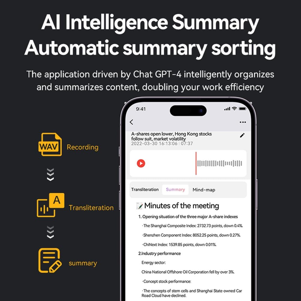 AI ChatGPT-4o inteligentny dyktafon 32 GB AI-Powered Voice Recorder Redukcja szumów Dyktafon Rejestrator dźwięku