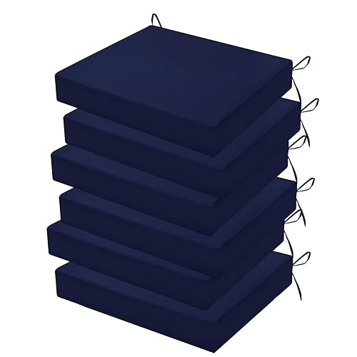 Outdoor Chair Cushions Set of 6, 18.5 x 16 Inch
