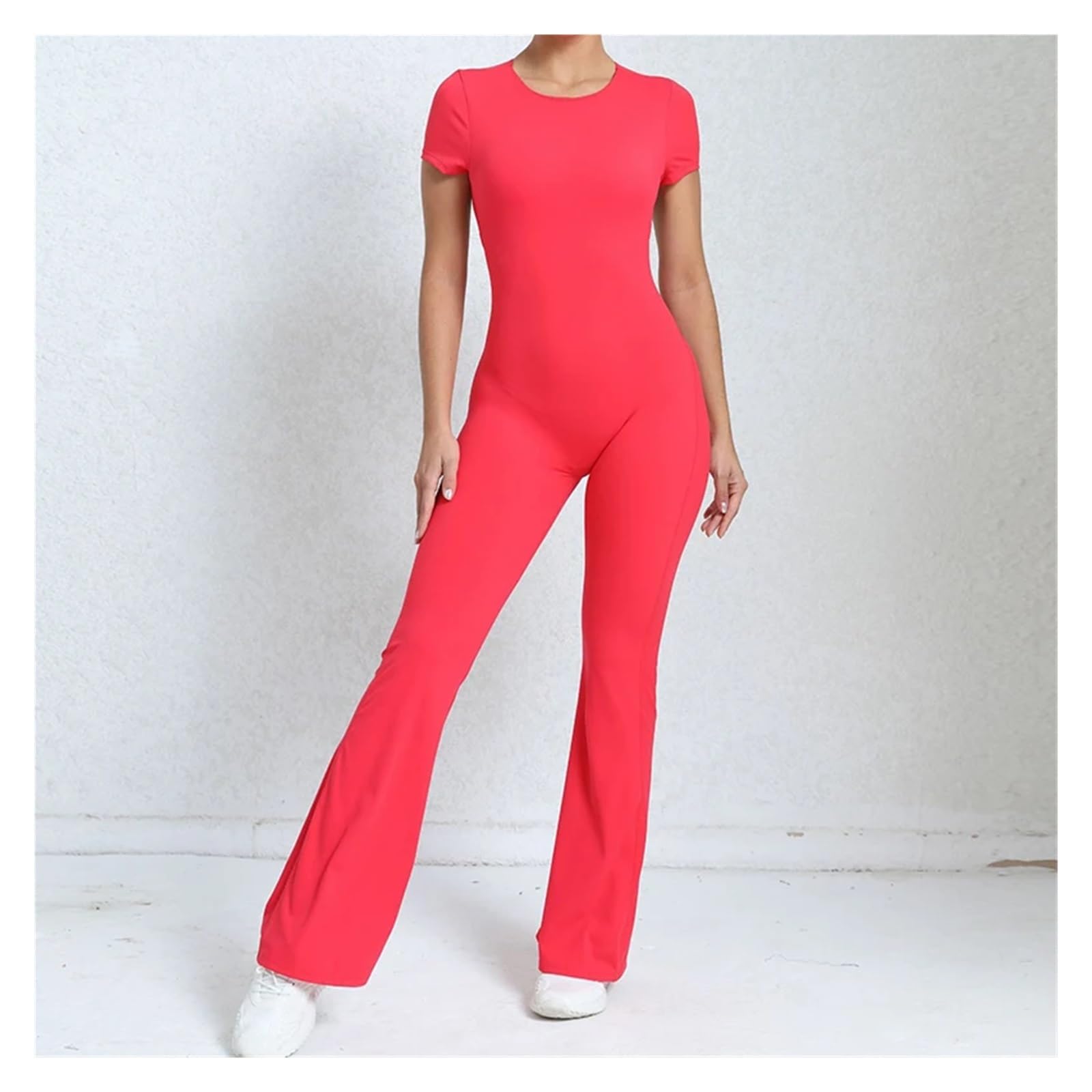 Mono De Gimnasio For Mujer, Ropa De Yoga De Una Pieza, Ropa De Entrenamiento De Baile Latino, Mono Acampanado