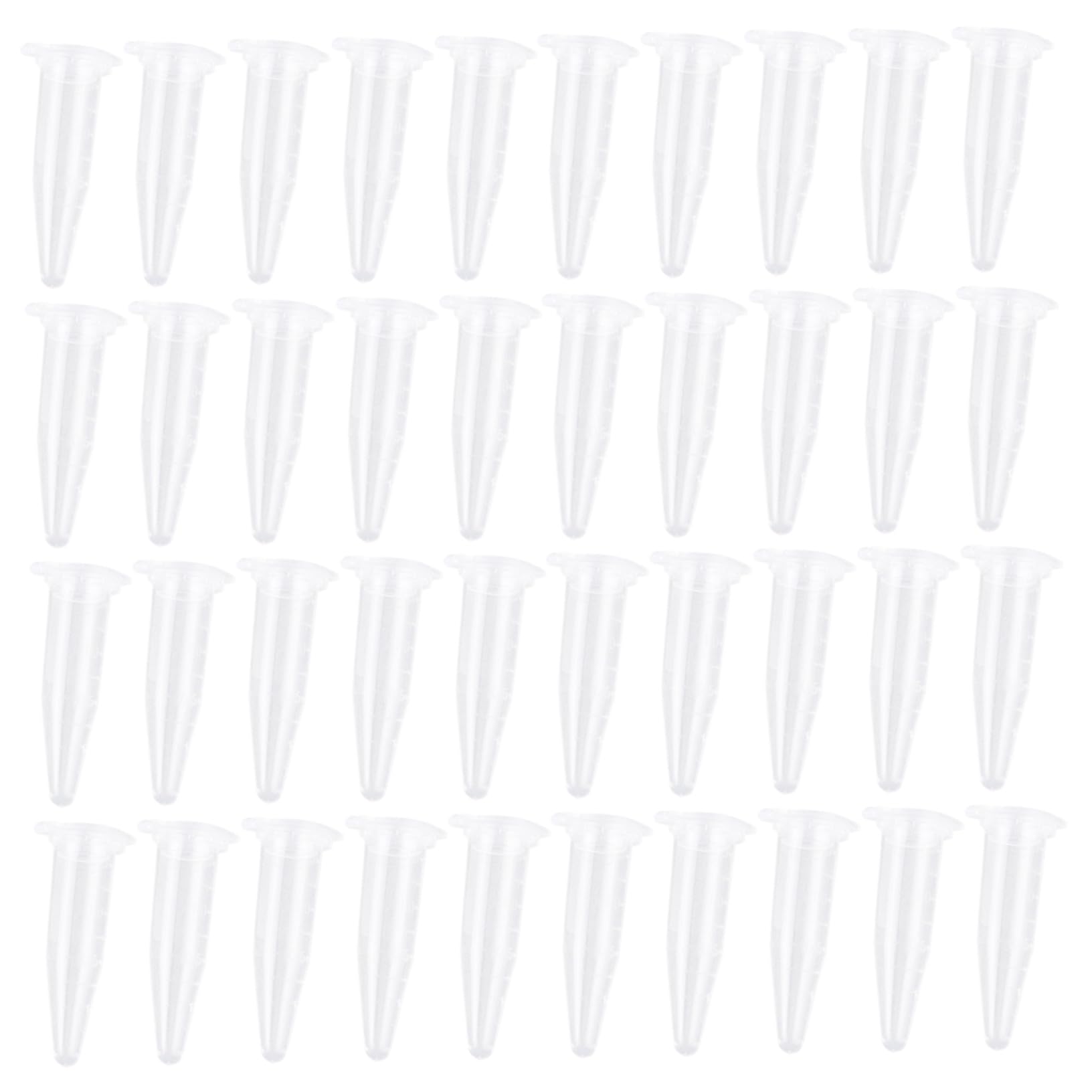 MAGICLULU 1000pezzi Provette in Plastica Fondo Conico Coperchio Ermetico Scala di Misurazione per Conservazione Campioni e Centrifuga