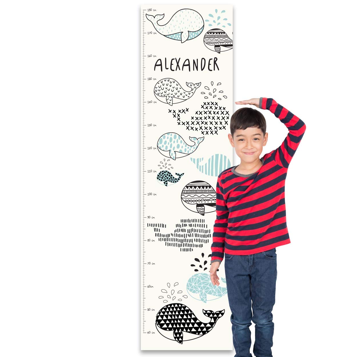 Paper Themes Personalised Height Chart - Blue Whales